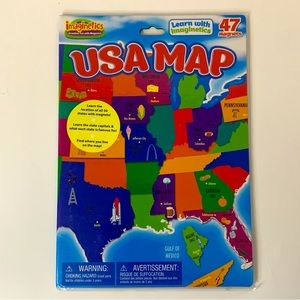 Imaginetics USA Map Magnet Game States Capitals Educational Sealed